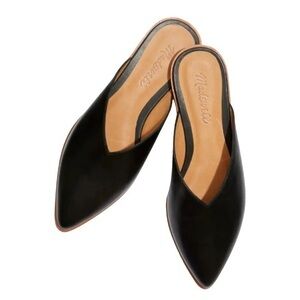Madewell Emilia Leather Mules Flats Black Contemporary Casual Classic Size 7